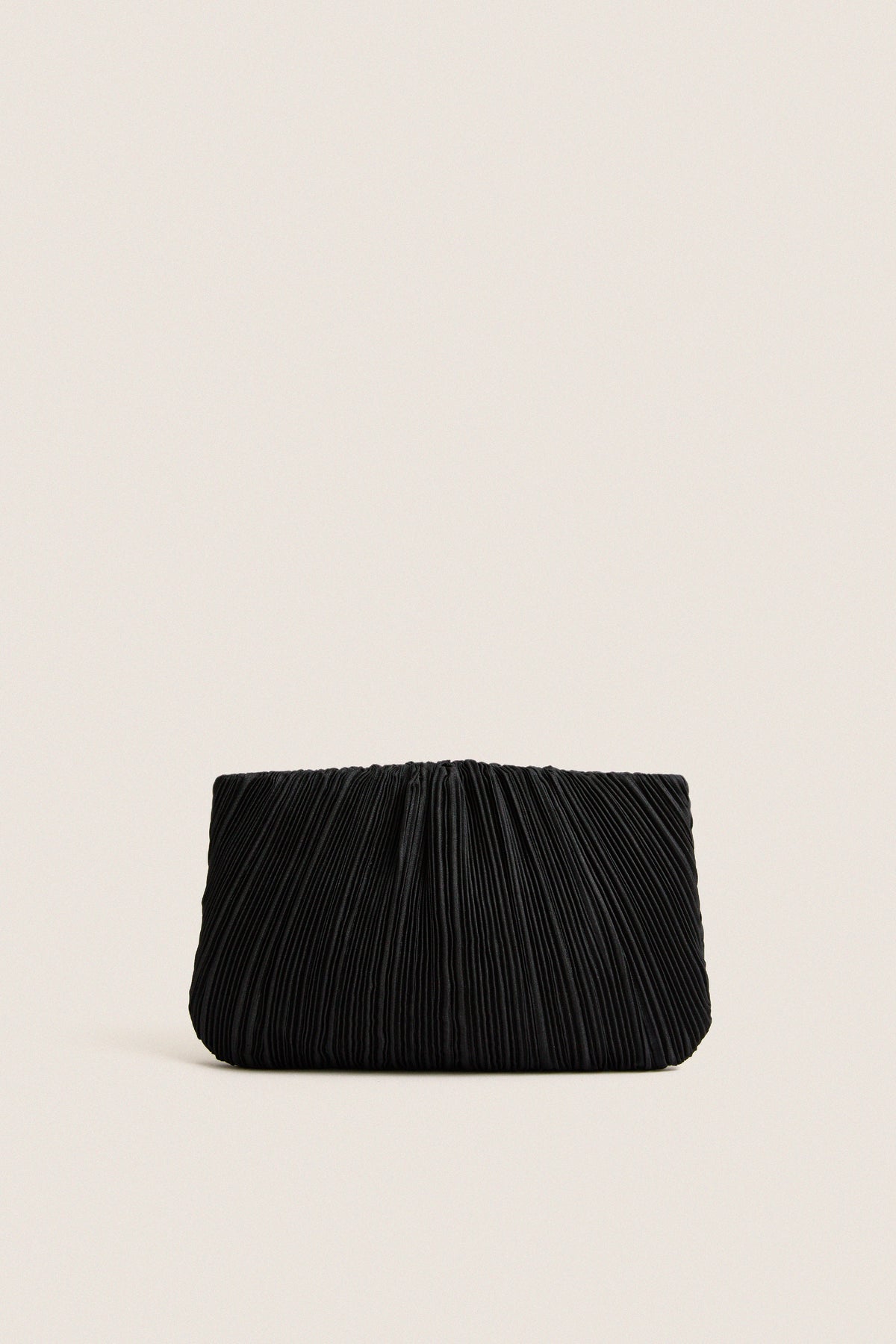 Black Brit Pleated Clutch