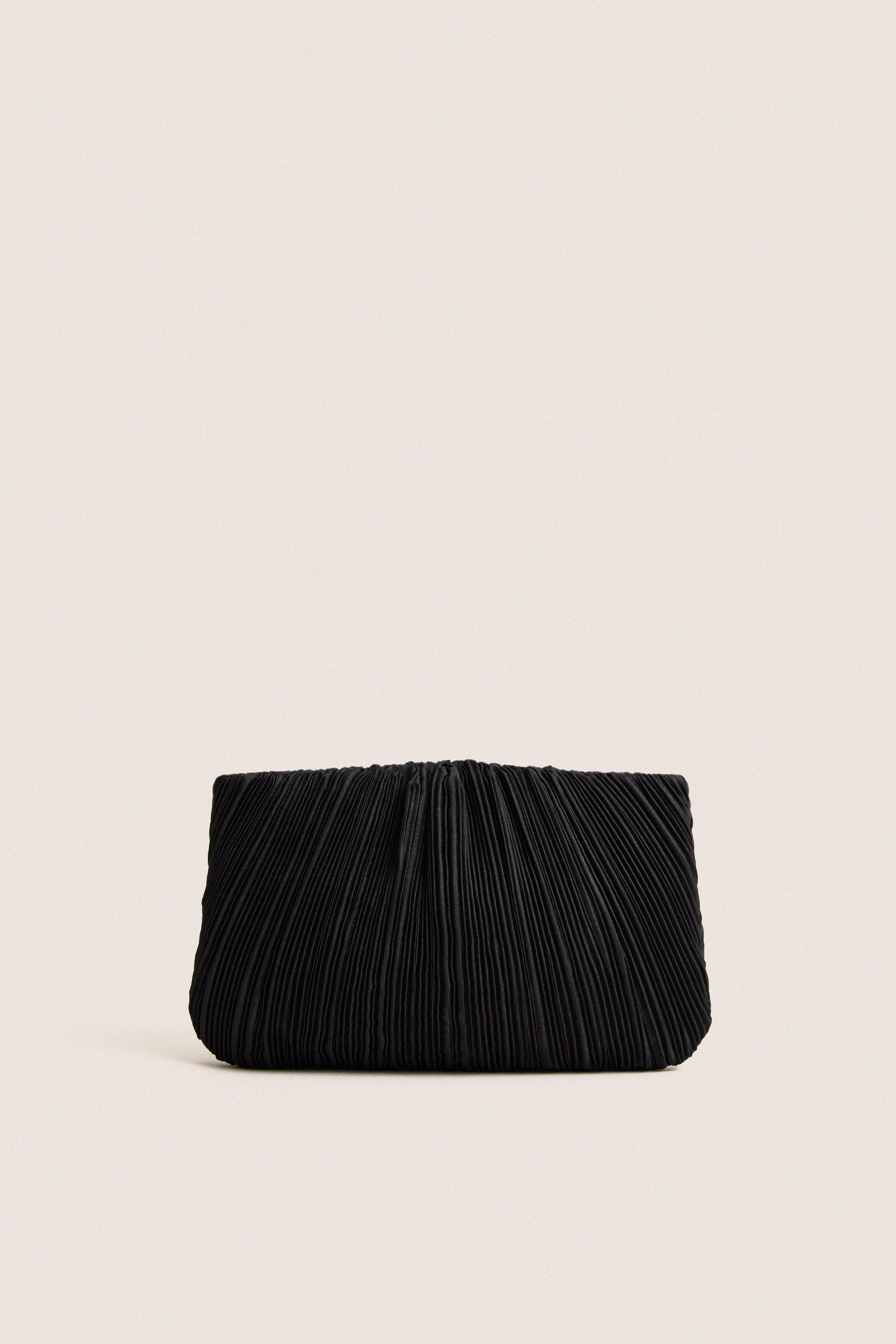 Black Brit Pleated Clutch