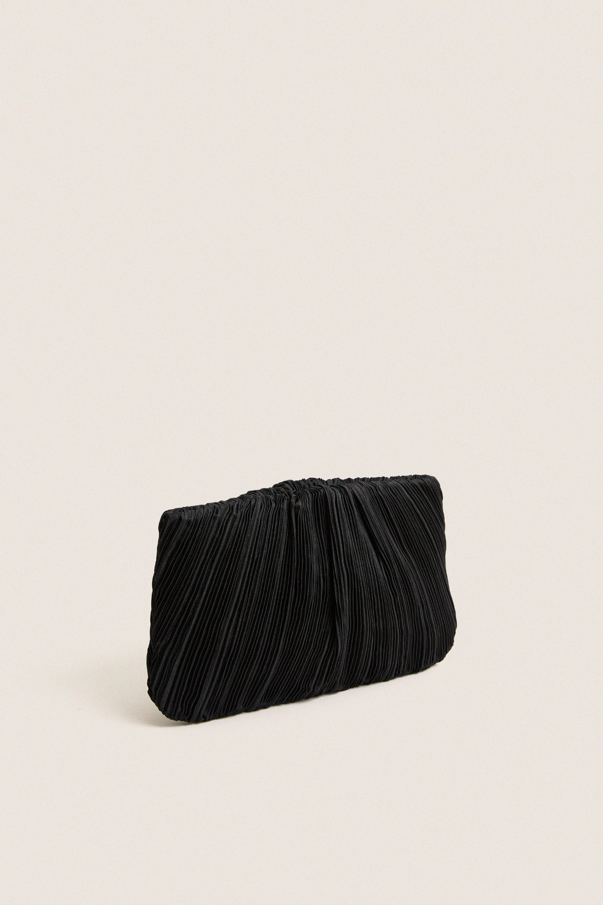 Black Brit Pleated Clutch