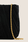 Black Brit Pleated Clutch