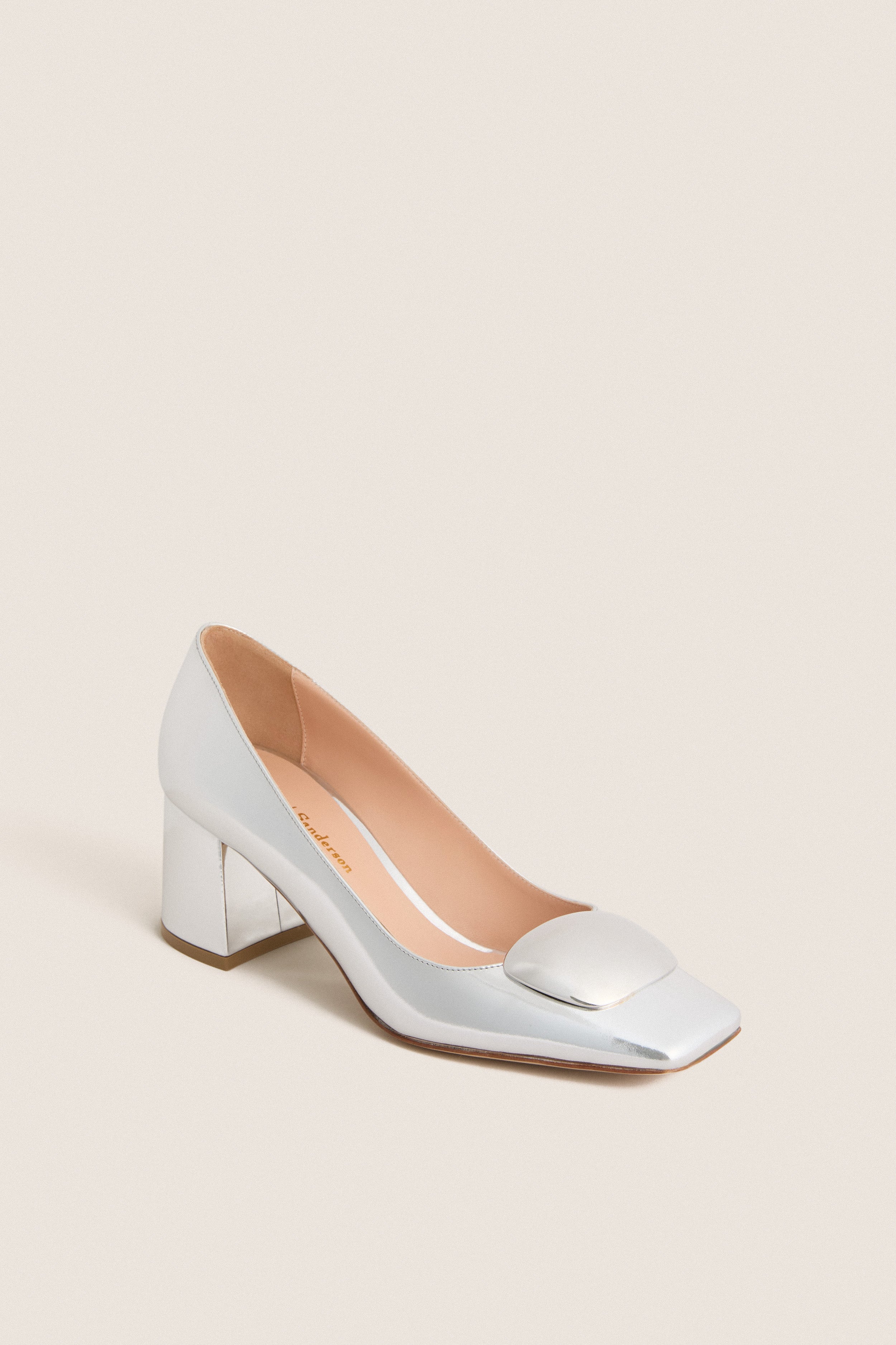 Silver Mirror with Silver Pebble Naxos Heels | Rupert Sanderson