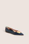 Petrol Blue with Gold Pebble Nalpak Traboe Flats
