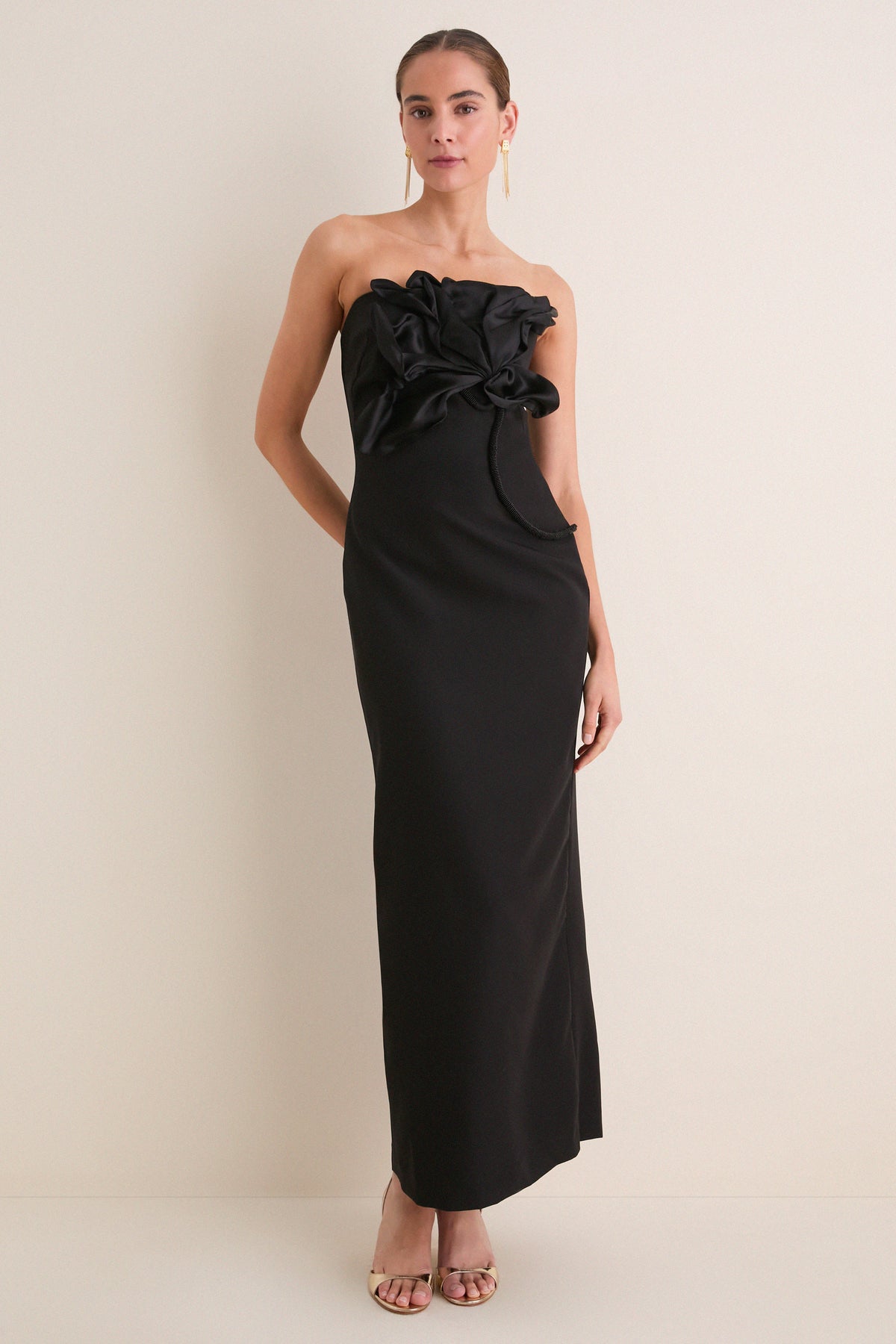Black Memoria Viva Embellished Maxi Dress