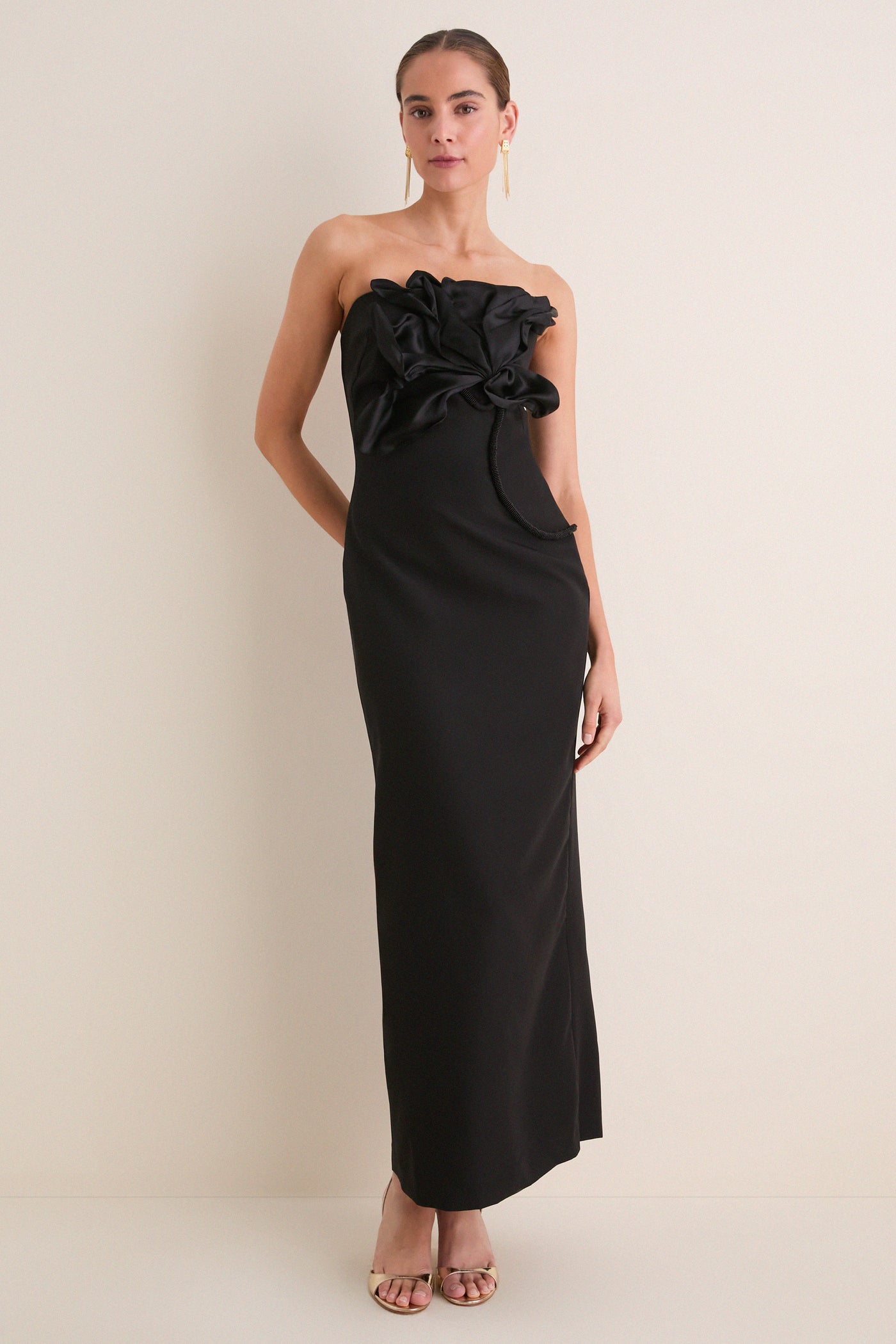 Black Memoria Viva Embellished Maxi Dress