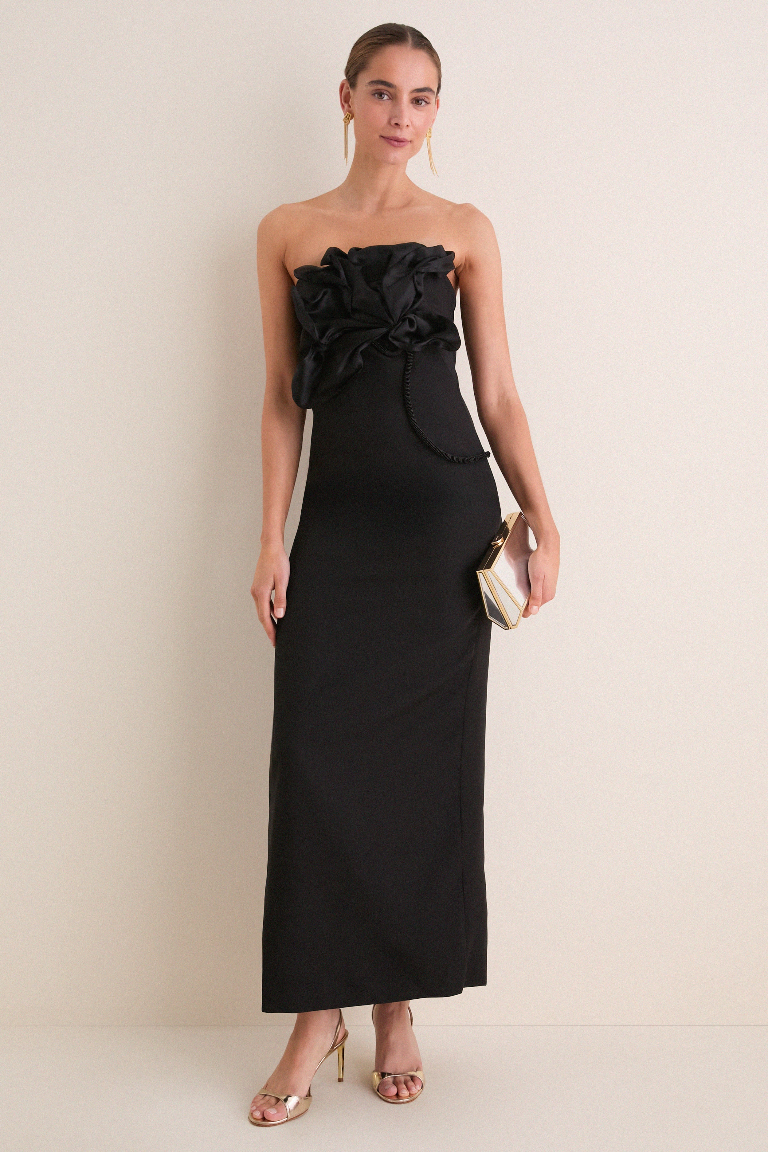 Black Memoria Viva Embellished Maxi Dress