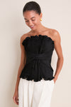 Black Te Recuerdo Pleated Top