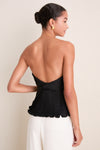 Black Te Recuerdo Pleated Top
