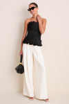 Black Te Recuerdo Pleated Top