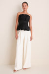 Black Te Recuerdo Pleated Top