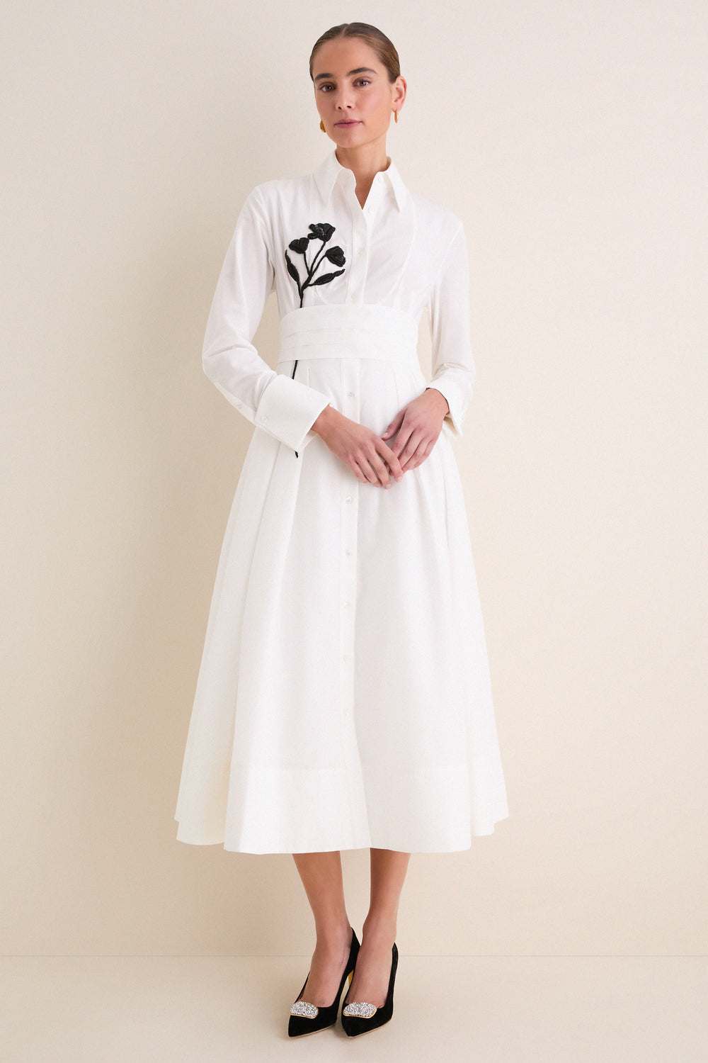 Bianco Honor Shirt Long Dress