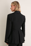 Noir Evelyn Jacket With Embroidered Tulip