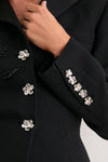 Noir Evelyn Jacket With Embroidered Tulip