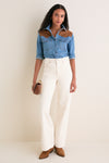 Blue Brown Denim Ofra Shirt