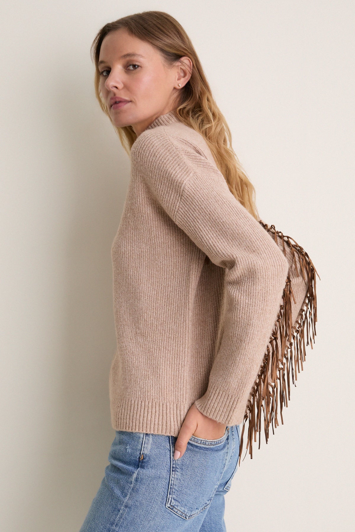 Camel Fringe Vanette Sweater
