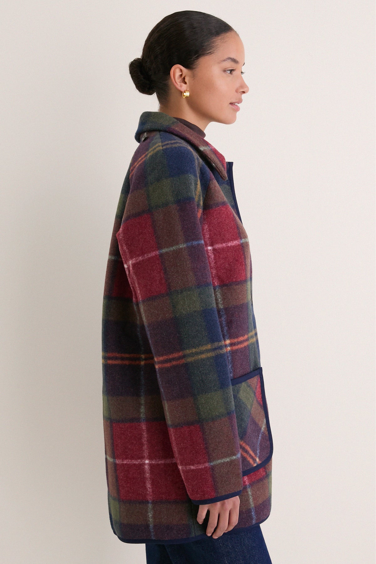 Multi Plaid Gaelle Scarf Jacket
