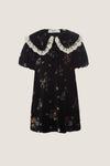 Kids Black Leda Velvet Puff Sleeve Midi Dress