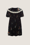 Kids Black Leda Velvet Puff Sleeve Midi Dress