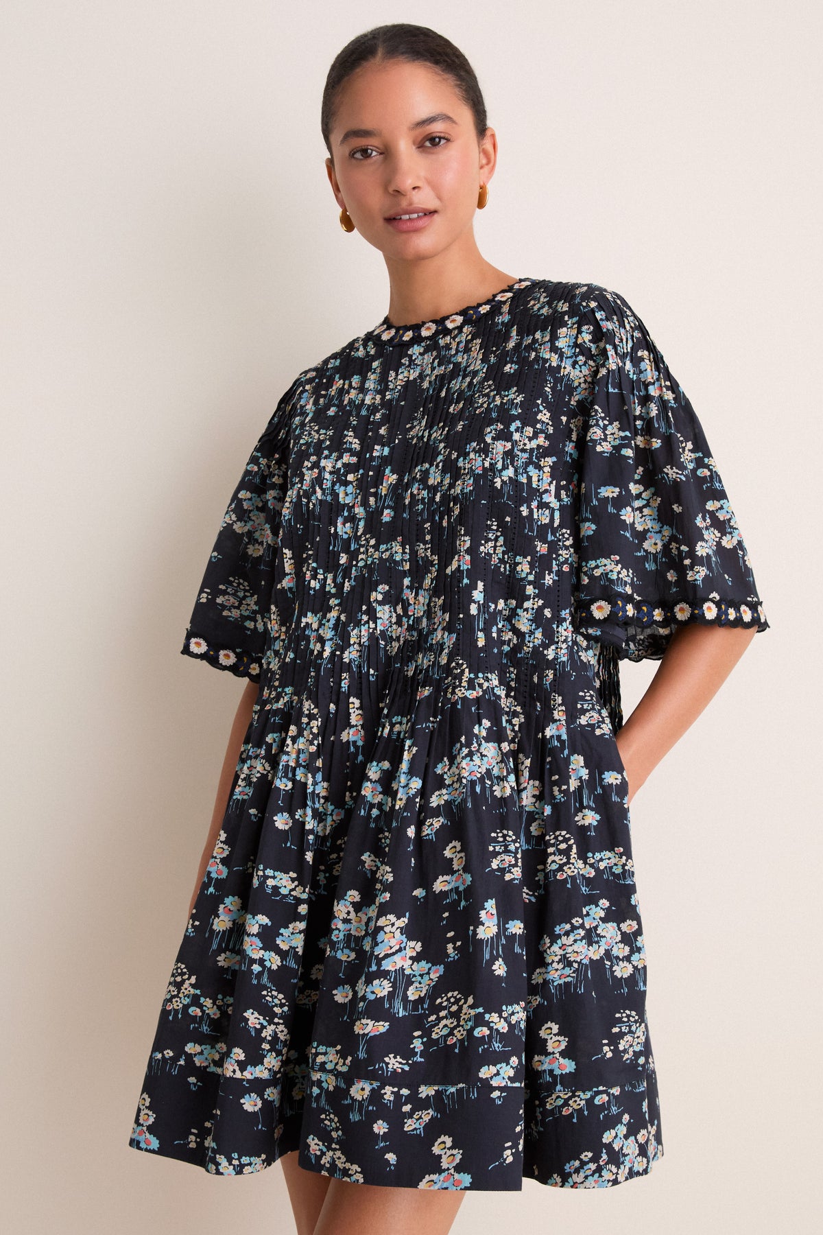 mona mini dress Multi Print Short Sleeve Unconditional Love Dress - Choose Size:2XL xxbenny12Dec25 Draped panel on left