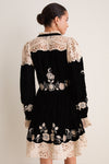 Black Shiloh Embroidery Long Sleeve Mini Dress