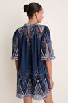 Blue Vali Embroidery Mini Dress