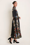 Black Ruwa Embroidery Long Sleeve Dress