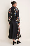 Black Ruwa Embroidery Long Sleeve Dress
