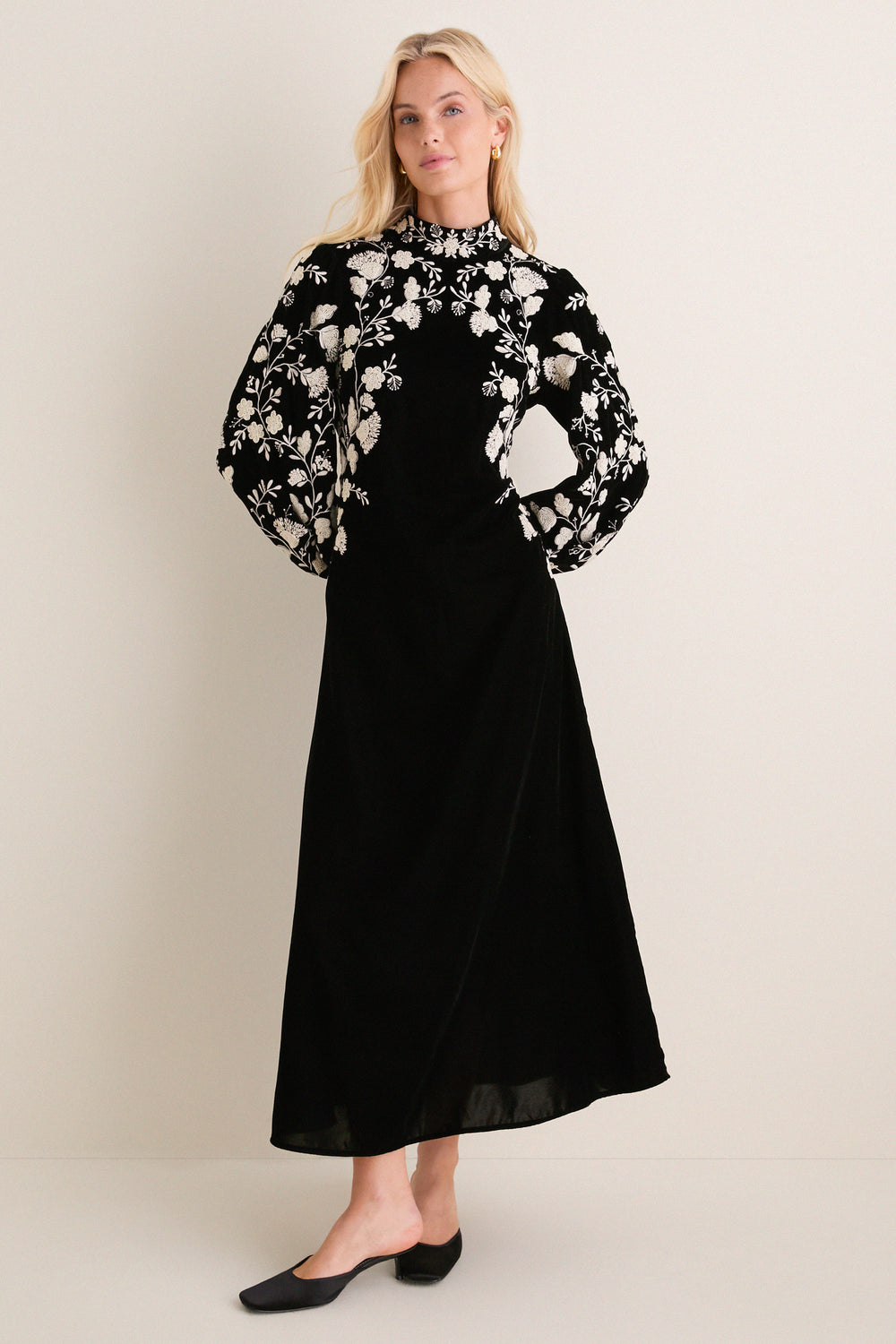 Black Shiloh Embroidery Maxi Dress