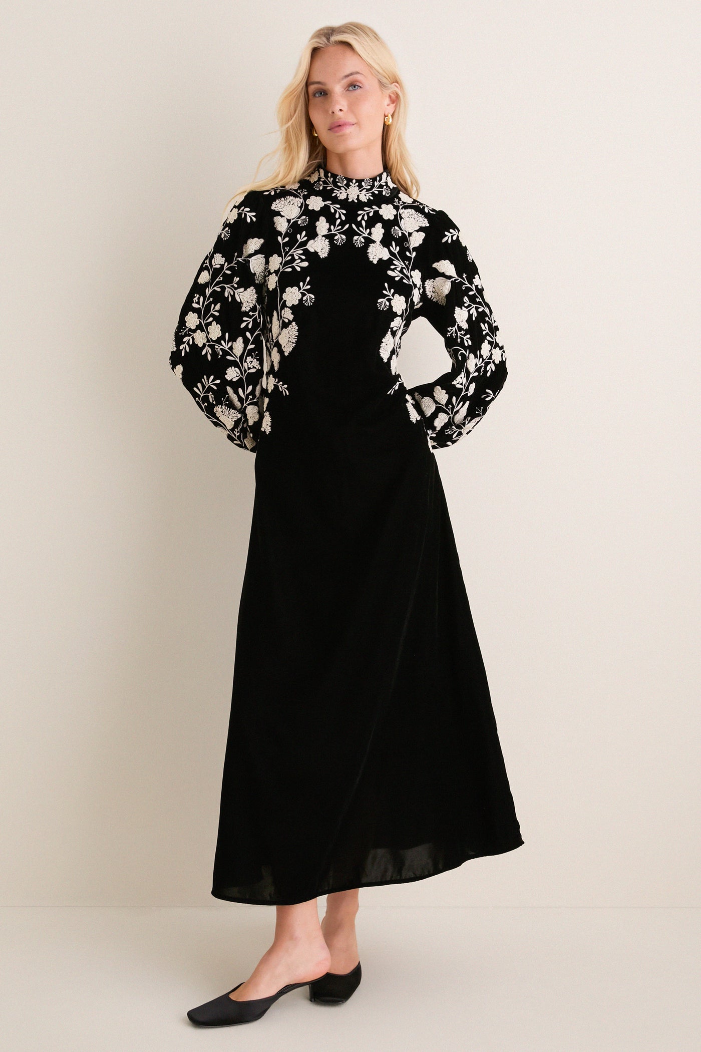 Black Shiloh Embroidery Maxi Dress