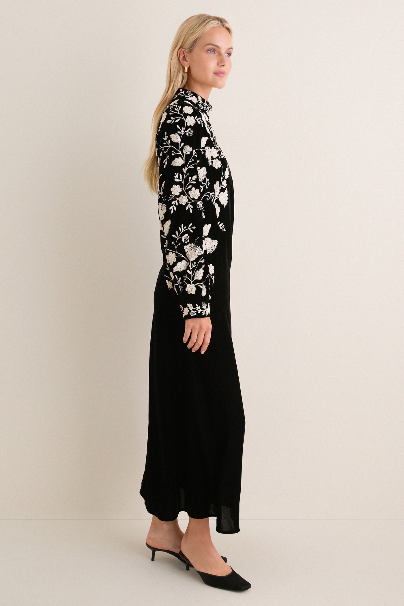 Black Shiloh Embroidery Maxi Dress