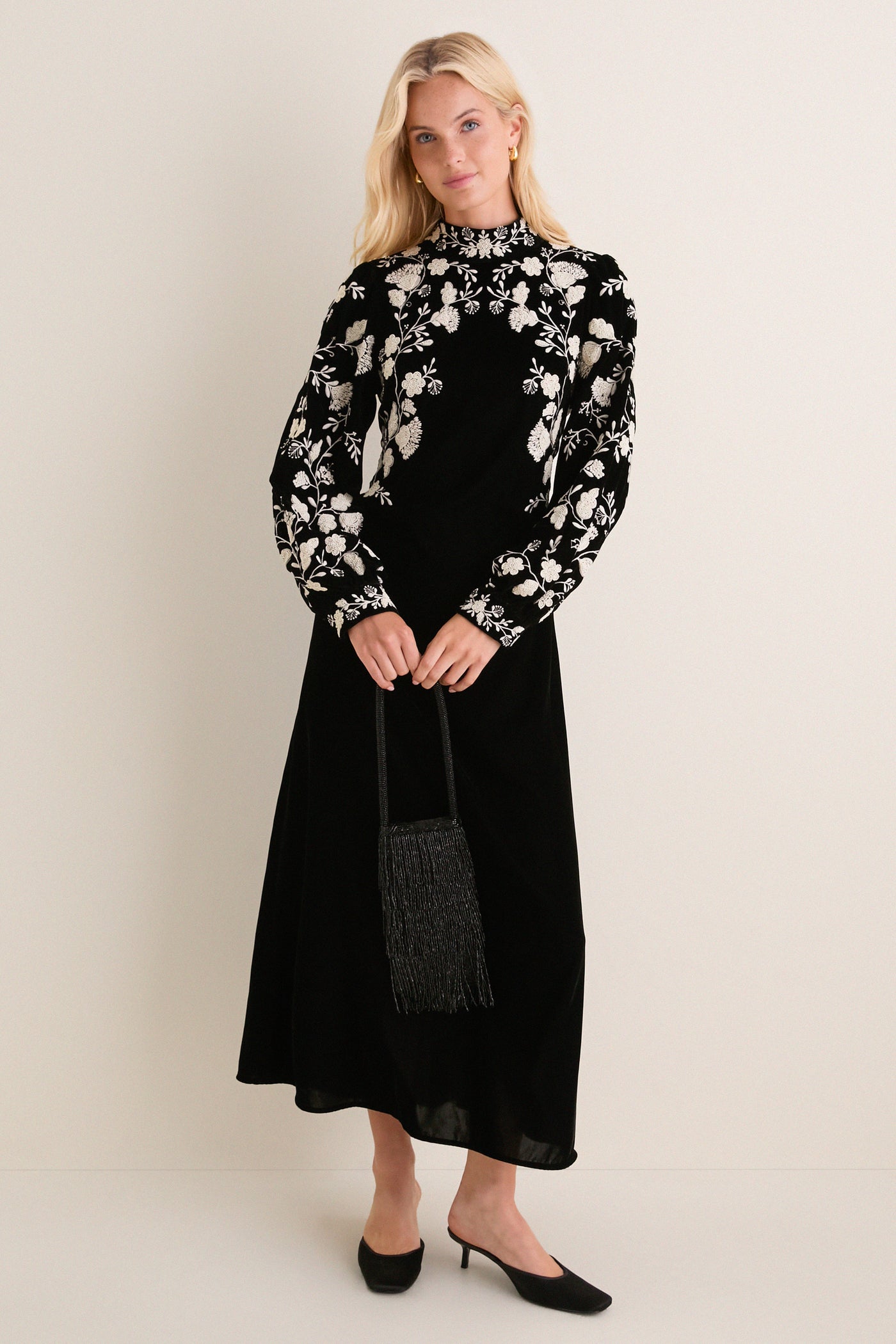 Black Shiloh Embroidery Maxi Dress