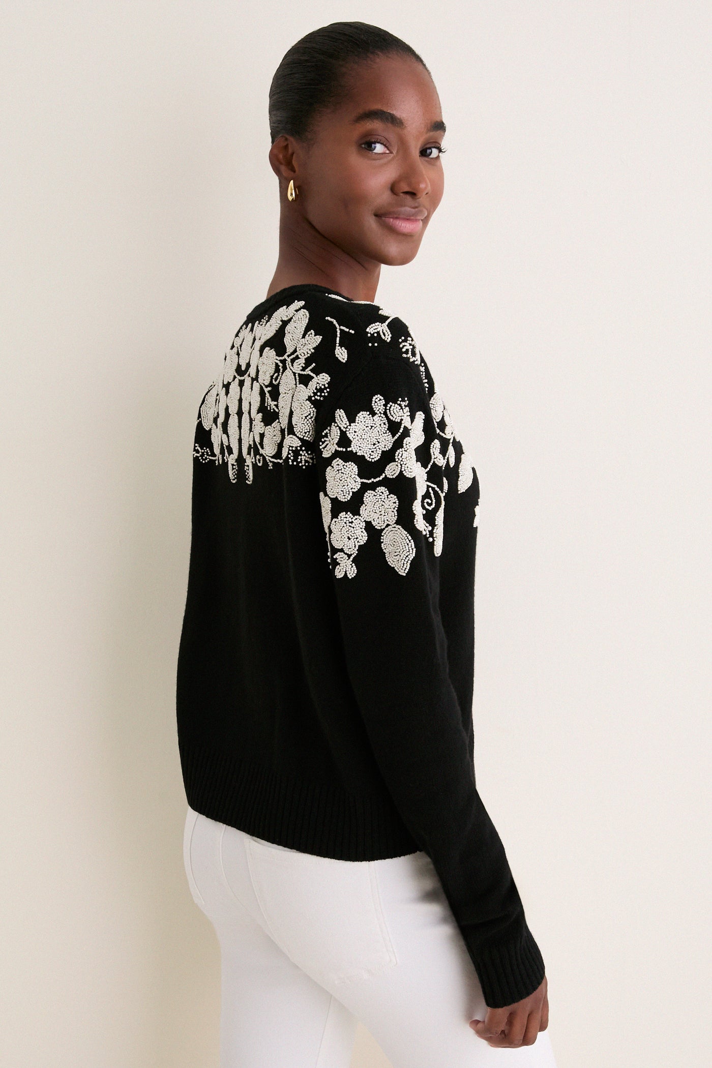 Black Shiloh Embroidery Long Sleeve Cardigan