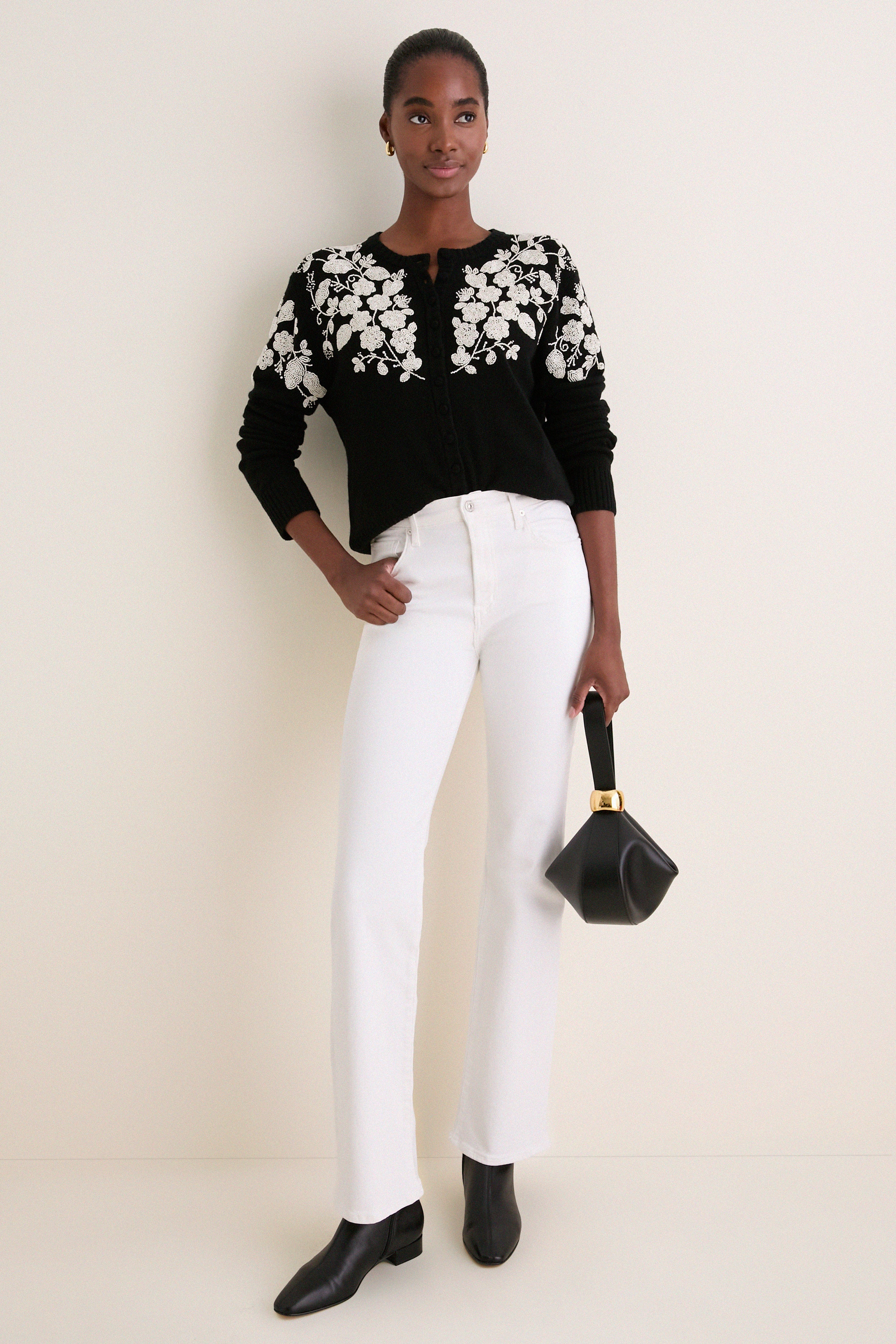 Black Shiloh Embroidery Long Sleeve Cardigan