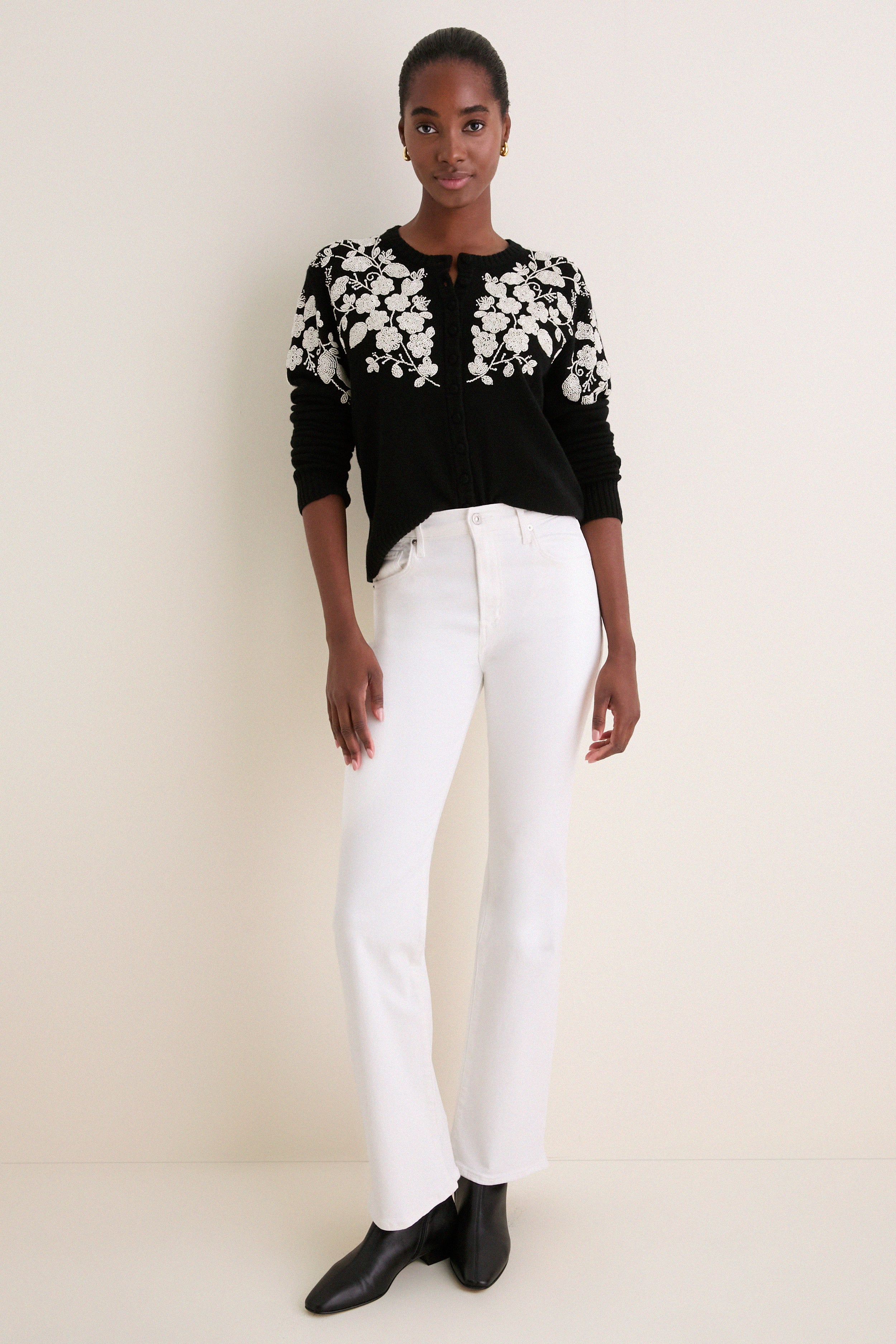 Black Shiloh Embroidery Long Sleeve Cardigan