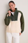 Army Allen Cable Half Zip Combo Pullover