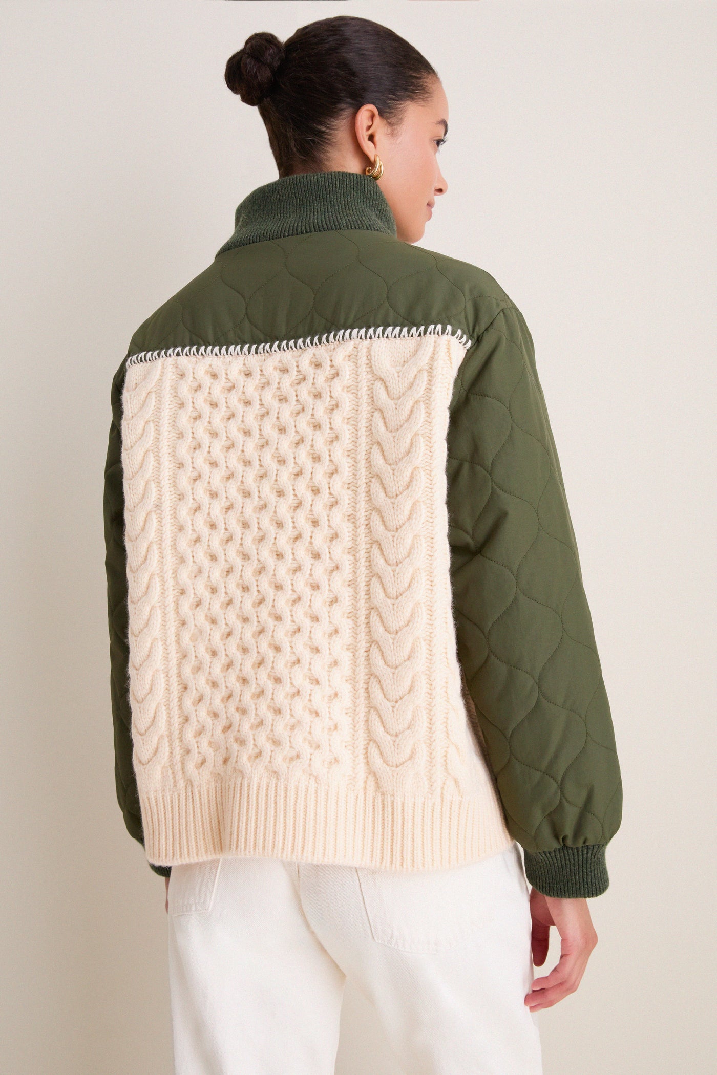 Army Allen Cable Half Zip Combo Pullover