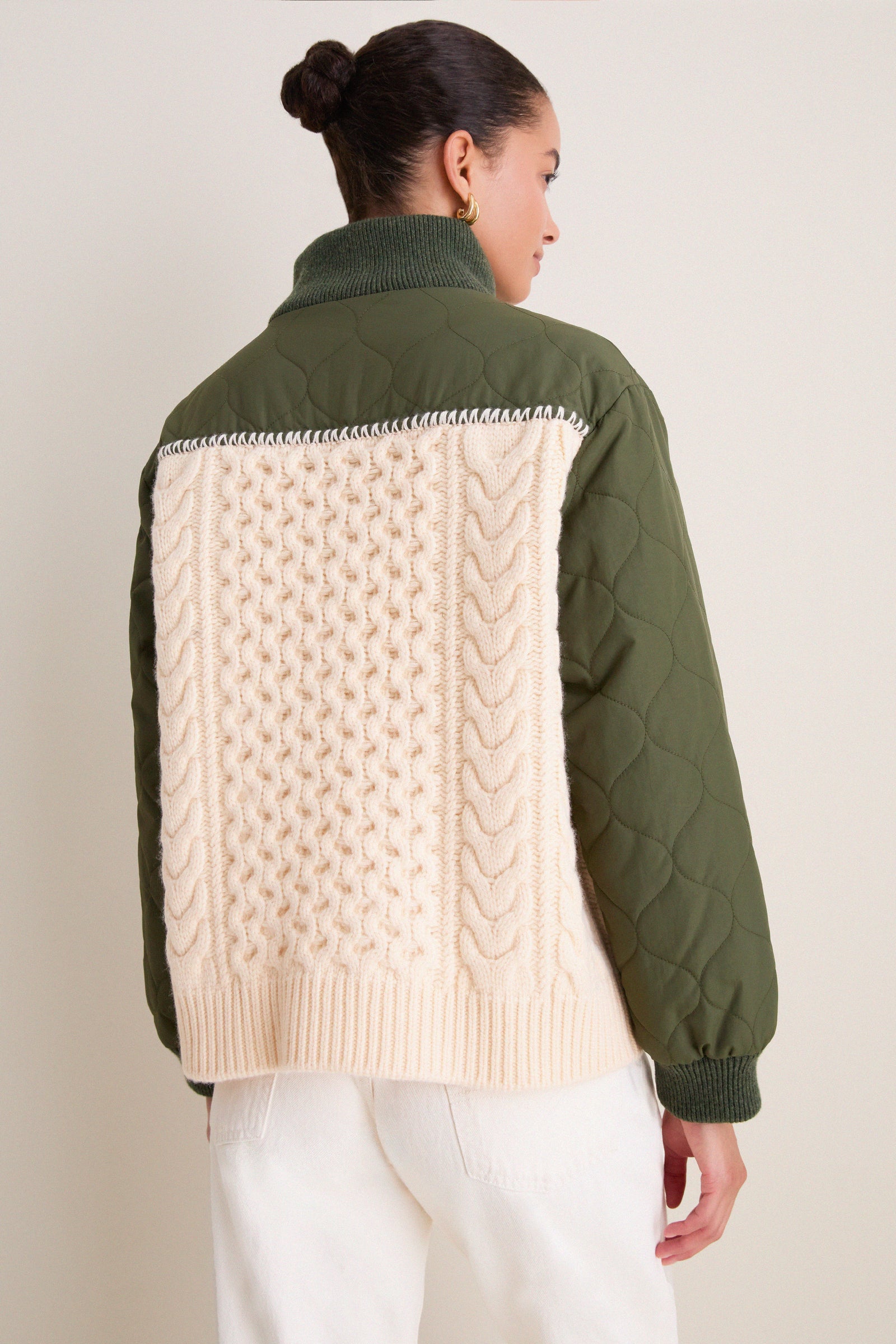 Army Allen Cable Half Zip Combo Pullover