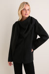 Black Remi Tropical Scarf Blazer