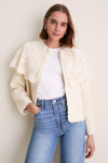 Cream Wright Knit Cape Jacket