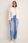 Cream Wright Knit Cape Jacket