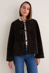 Brown Annie Shearling Long Sleeve Coat