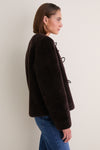 Brown Annie Shearling Long Sleeve Coat