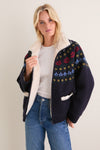 Navy Preston Knit Sherpa Lined Jacket