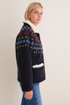 Navy Preston Knit Sherpa Lined Jacket