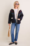 Navy Preston Knit Sherpa Lined Jacket