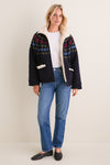 Navy Preston Knit Sherpa Lined Jacket