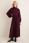 Burgundy Charlize Print Raglan Sleeve Dress