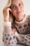 Cream Preston Knit Crew Neck Sweater