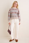 Cream Preston Knit Crew Neck Sweater