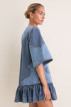 Blue Jesse Denim Applique Mini Dress