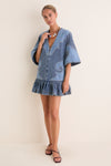 Blue Jesse Denim Applique Mini Dress